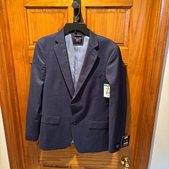 Original Penguin Osmans Wool Blend Slim Fit Suit Jacket Blazer in Blue 40R NWT - Picture 2 of 6
